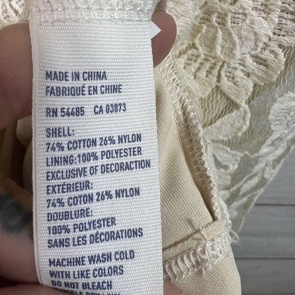 American Eagle White Beige Floral Lace Sleeveless Skater Dress Women's Sz 10 NWT - Picture 7 of 10